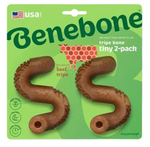 1ea Benebone Tiny 2 Pack Tripe Bone - Dog/Cat Supplements